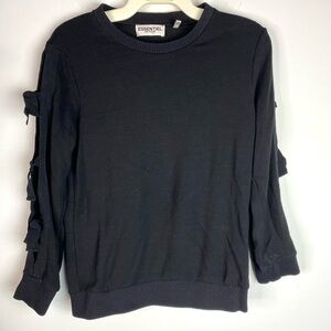 Essentiel Antwerp Black Long sleeve Knit top tie sleeve 2